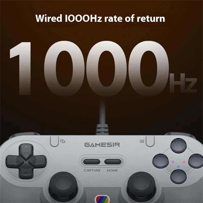 GAMESIR T3 Lite Wired Game Controller for PC Steam Switch Android iOS Hall Effect Joysticks 1000Hz Polling Rate - White