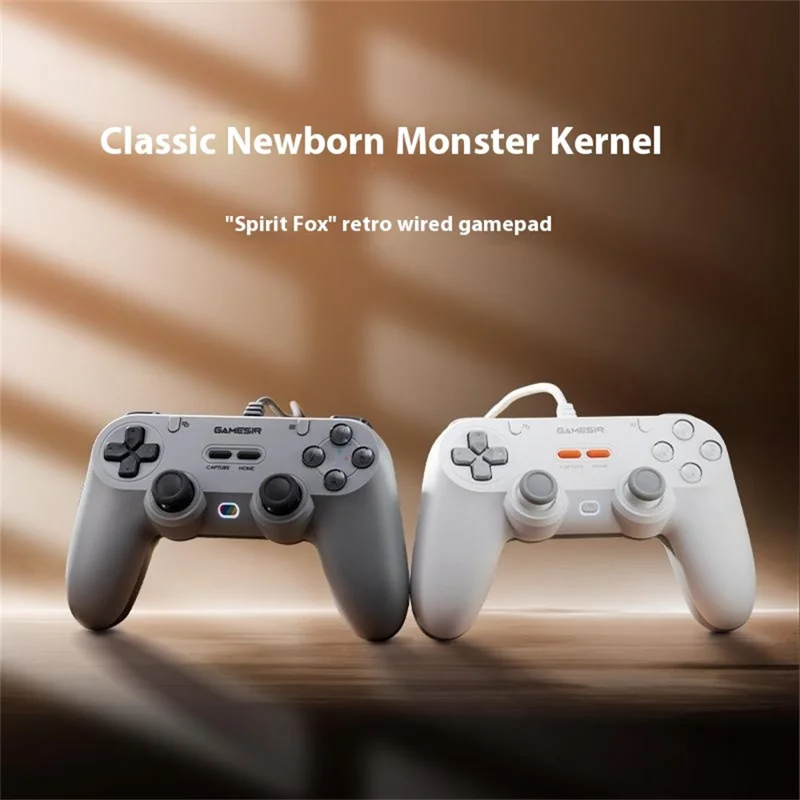 GAMESIR T3 Lite Wired Game Controller for PC Steam Switch Android iOS Hall Effect Joysticks 1000Hz Polling Rate - White