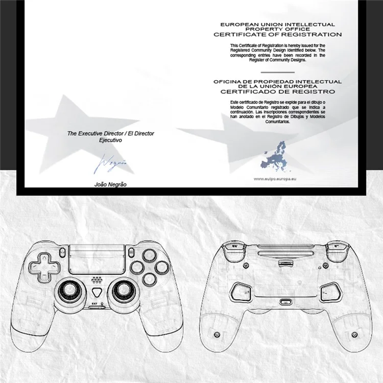 DATA FROG P03 For PS4 / PS4 Slim / Pro / PC Wireless Bluetooth-Compatible Controller 6-Axis Sensor Programmable Gamepad - Black