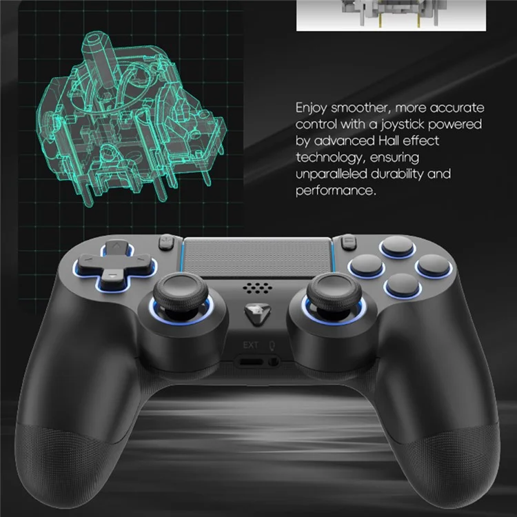 DATA FROG P03 For PS4 / PS4 Slim / Pro / PC Wireless Bluetooth-Compatible Controller 6-Axis Sensor Programmable Gamepad - Black