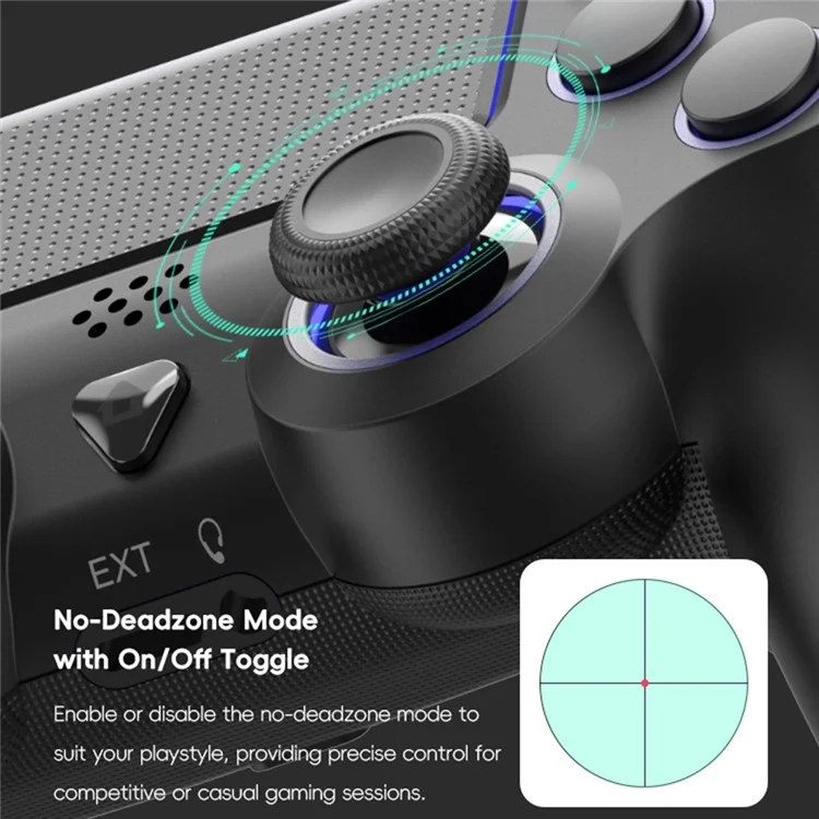 DATA FROG P03 For PS4 / PS4 Slim / Pro / PC Wireless Bluetooth-Compatible Controller 6-Axis Sensor Programmable Gamepad - Black