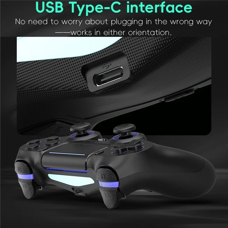 DATA FROG P03 For PS4 / PS4 Slim / Pro / PC Wireless Bluetooth-Compatible Controller 6-Axis Sensor Programmable Gamepad - Black
