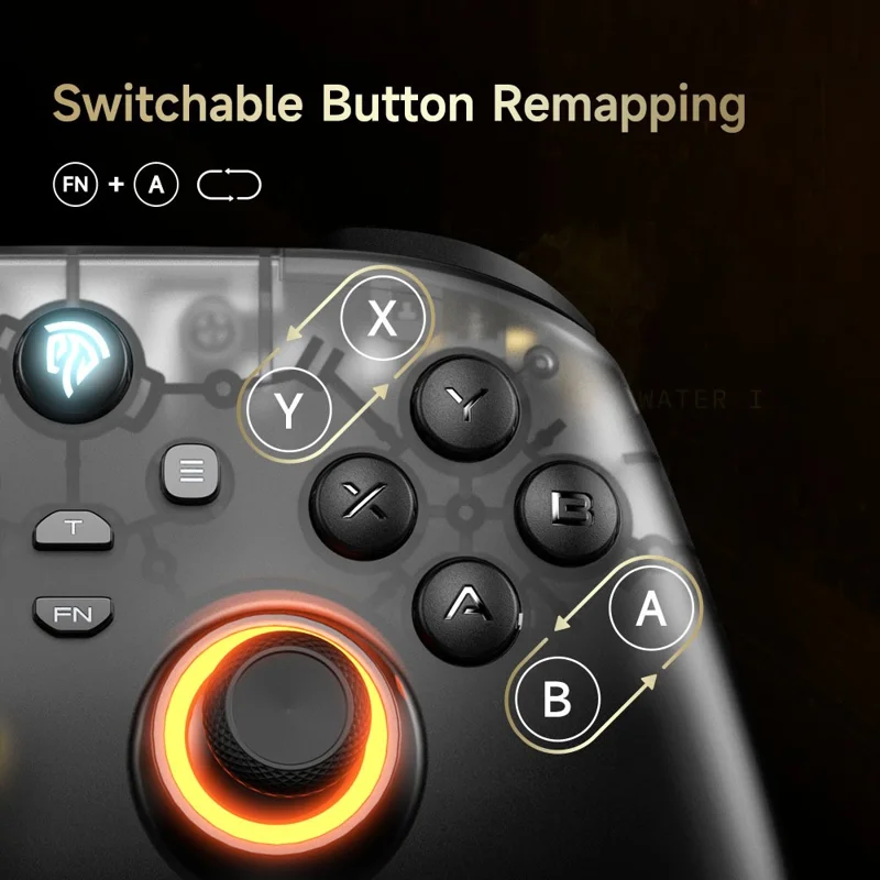 EASYSMX D05 Gaming Controller Dual Hall Sensor Bluetooth-Compatible / 2.4G Wireless / Wired RGB Gamepad with Charging Dock