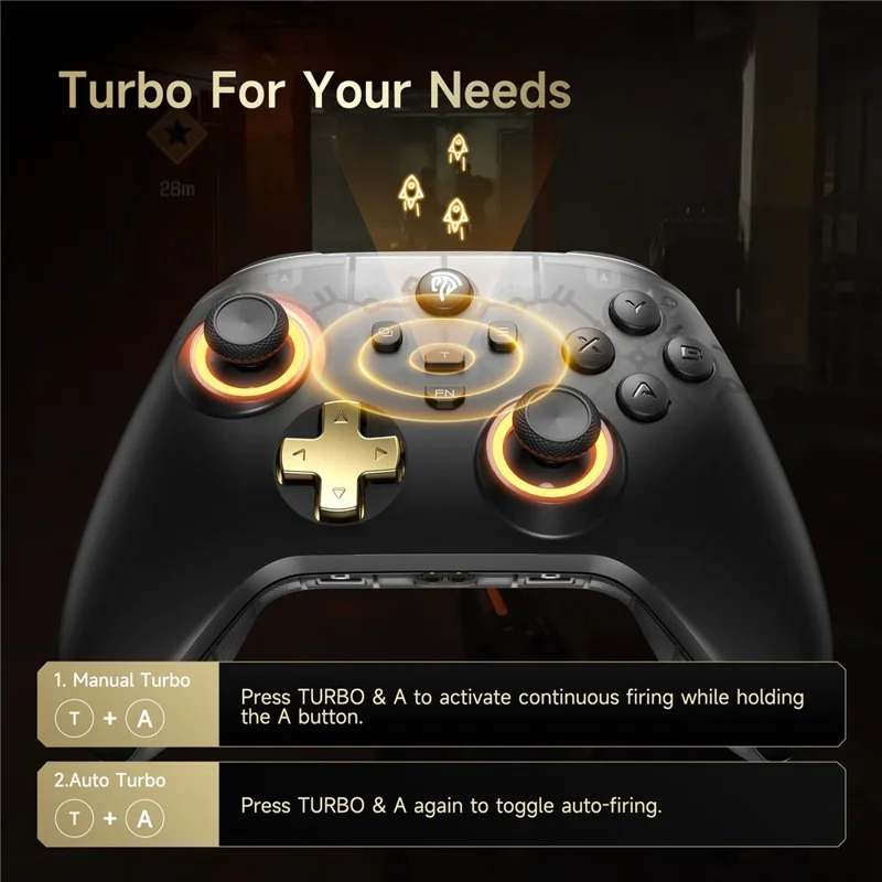 EASYSMX D05 Gaming Controller Dual Hall Sensor Bluetooth-Compatible / 2.4G Wireless / Wired RGB Gamepad with Charging Dock