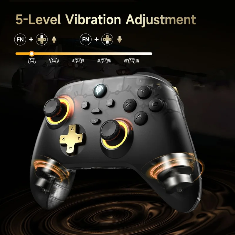EASYSMX D05 Gaming Controller Dual Hall Sensor Bluetooth-Compatible / 2.4G Wireless / Wired RGB Gamepad with Charging Dock