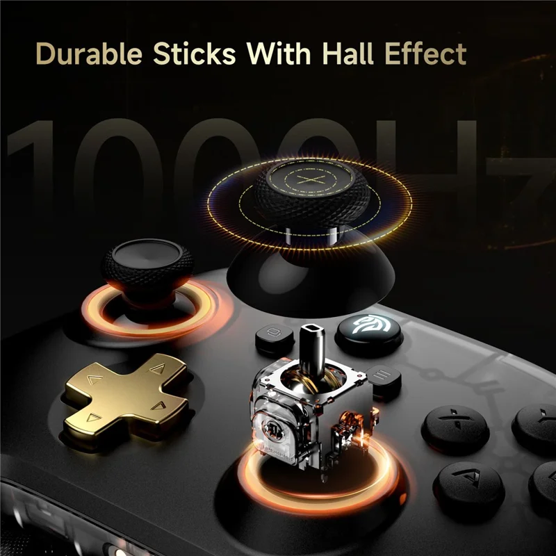 EASYSMX D05 Gaming Controller Dual Hall Sensor Bluetooth-Compatible / 2.4G Wireless / Wired RGB Gamepad with Charging Dock
