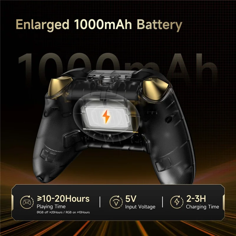 EASYSMX D05 Gaming Controller Dual Hall Sensor Bluetooth-Compatible / 2.4G Wireless / Wired RGB Gamepad with Charging Dock