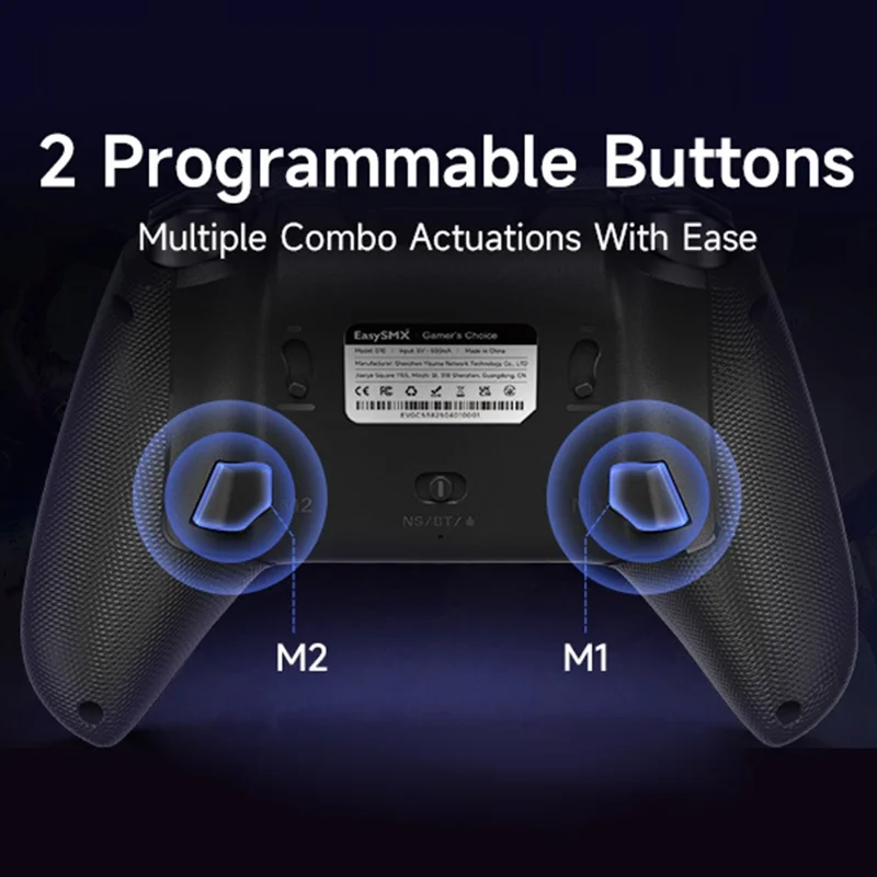 EASYSMX D10 Game Controller TMR Joystick Dual Trigger Bluetooth-Compatible / 2.4G Wireless / Wired Gamepad with Smart Charging Dock - Purple