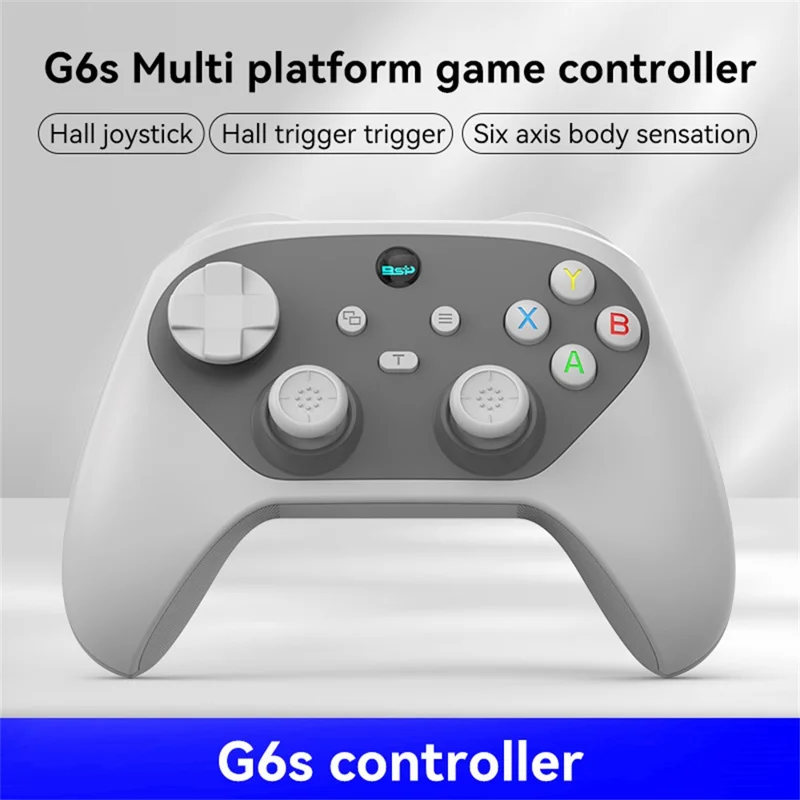 G6S Wireless Gamepad Hall Joystick Trigger Six Axis Body Sensation Bluetooth-compatible Controller for Switch / iOS / Android / PC - Grey