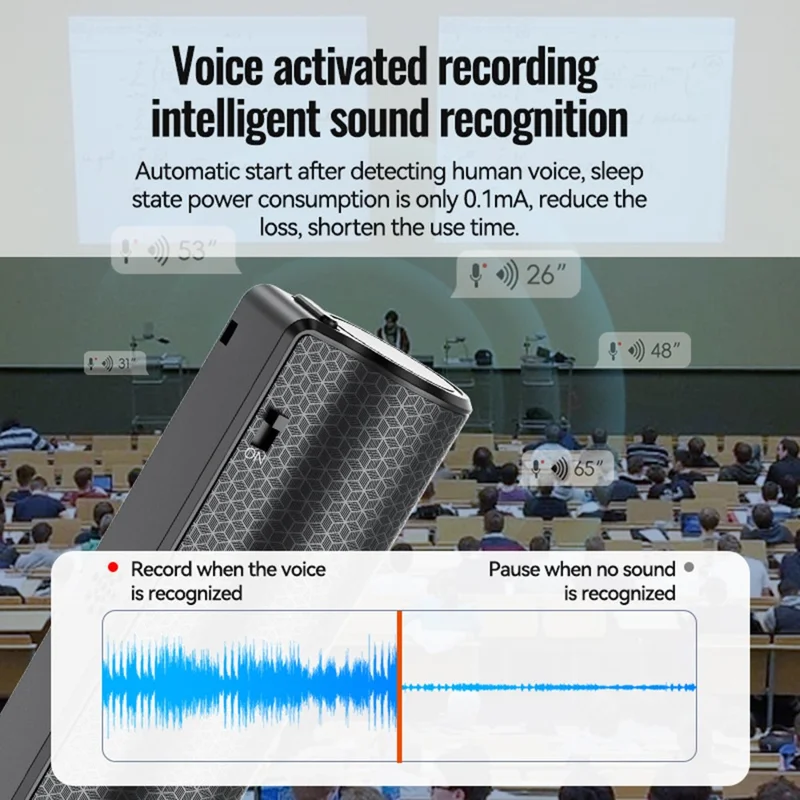 Q70V 64GB Voice Recorder Smart Transcription Voice Activated Recording Device