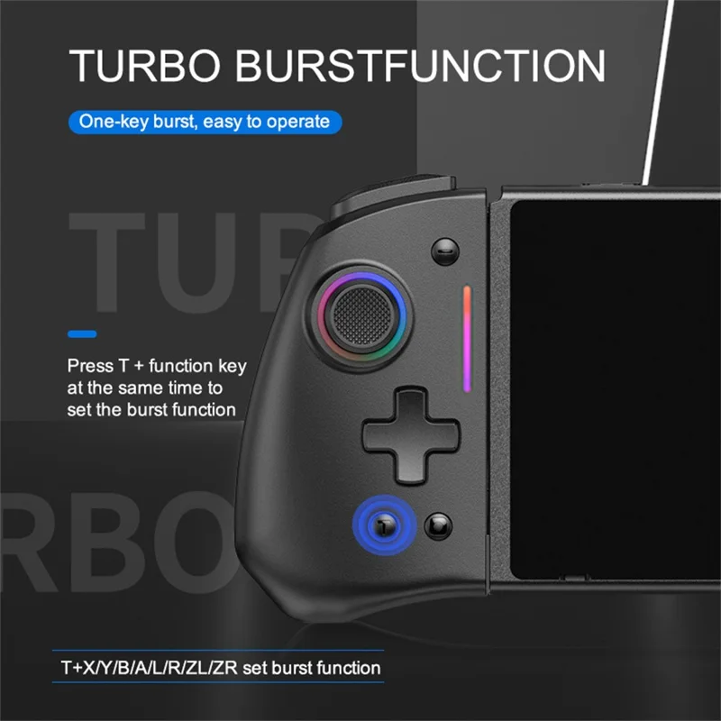 LINYUVO For Nintendo Switch  /  Switch Lite  /  Switch OLED Joy-Con Wireless Controller with RGB Backlit and Turbo Function - White  /  Blue