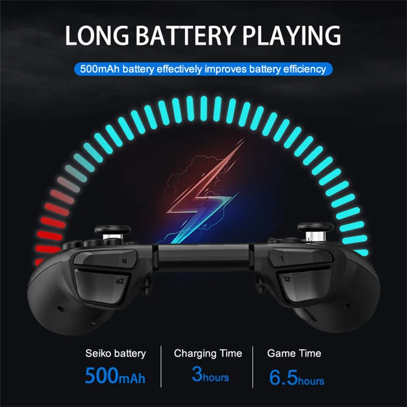 LINYUVO For Nintendo Switch  /  Switch Lite  /  Switch OLED Joy-Con Wireless Controller with RGB Backlit and Turbo Function - White  /  Blue