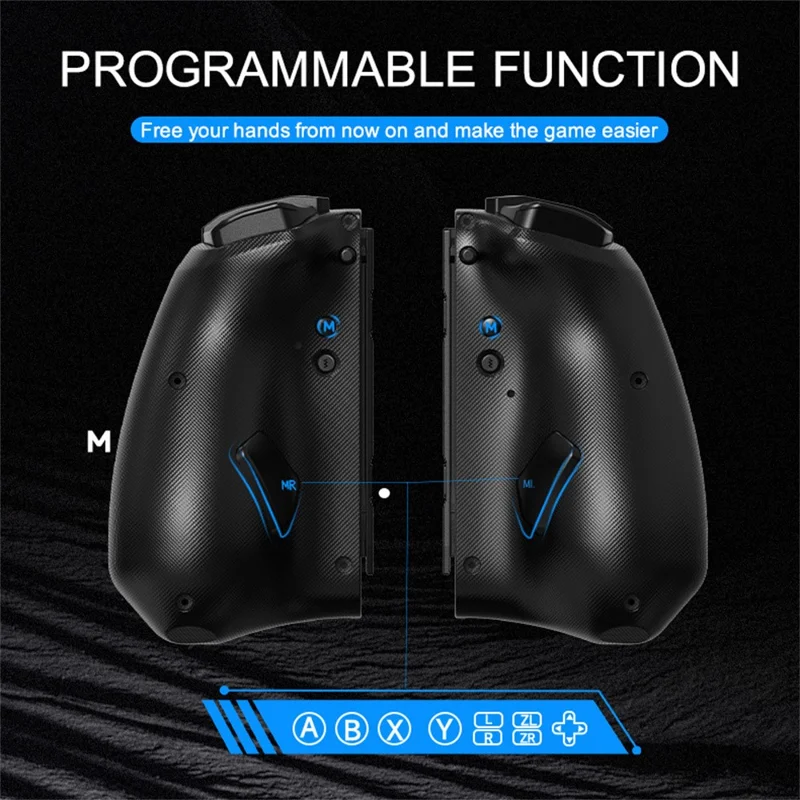 LINYUVO For Nintendo Switch  /  Switch Lite  /  Switch OLED Joy-Con Wireless Controller with RGB Backlit and Turbo Function - White  /  Blue