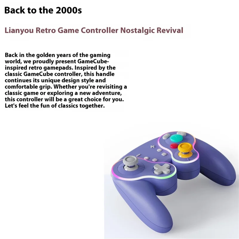 LINYUVO For Nintendo Switch  /  Tablet  /  Android  /  PC Wireless Gaming Controller with Charging Dock Mechanical Buttons - Black