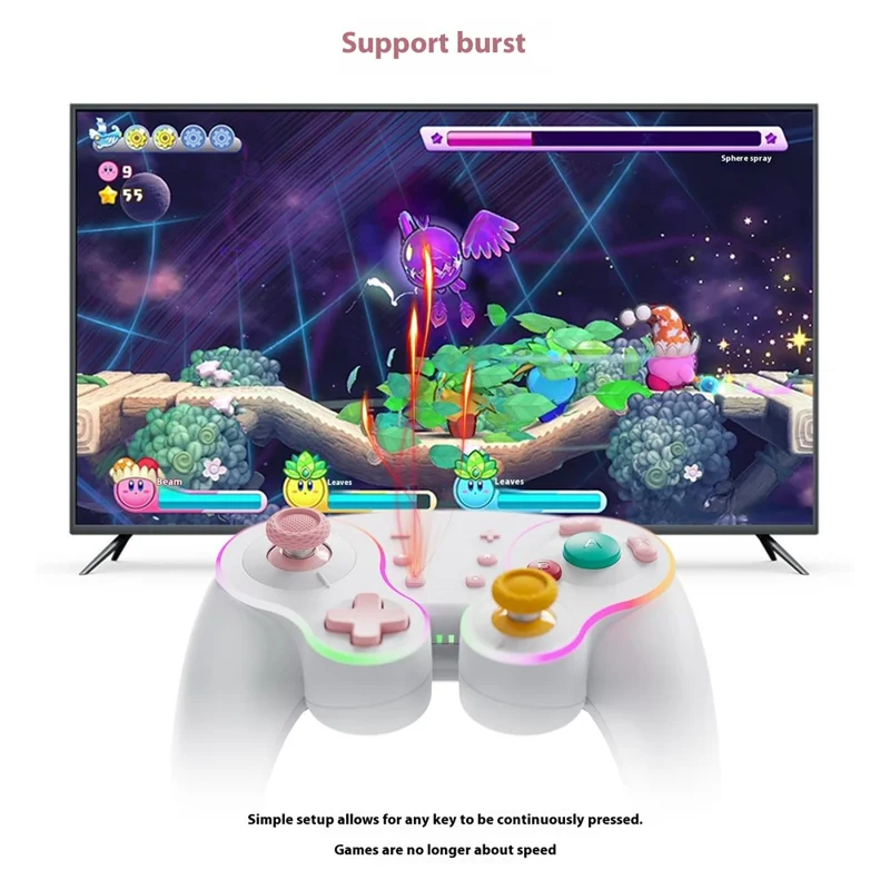 LINYUVO For Nintendo Switch  /  Tablet  /  Android  /  PC Wireless Gaming Controller with Charging Dock Mechanical Buttons - Black