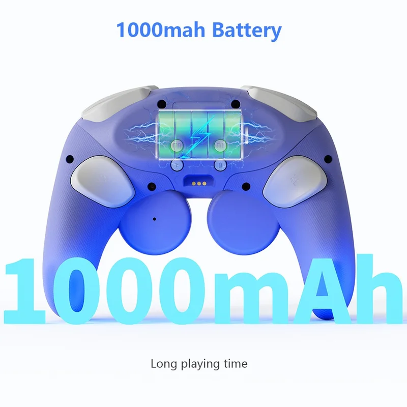 LINYUVO For Nintendo Switch  /  Tablet  /  Android  /  PC Wireless Gaming Controller with Charging Dock Mechanical Buttons - White  /  Pink