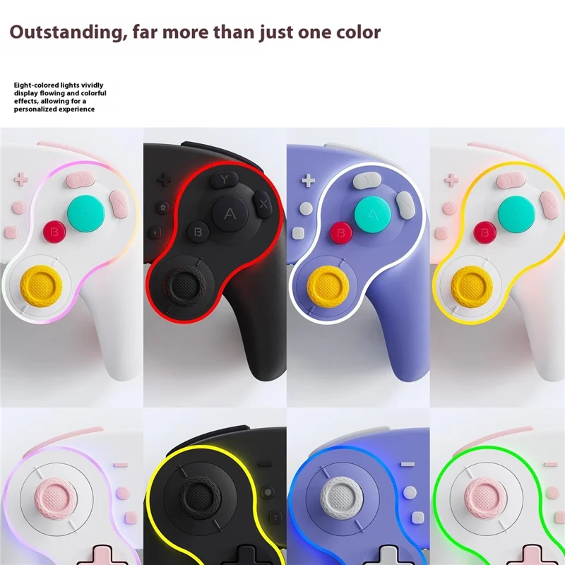 LINYUVO For Nintendo Switch  /  Tablet  /  Android  /  PC Wireless Gaming Controller with Charging Dock Mechanical Buttons - White  /  Pink