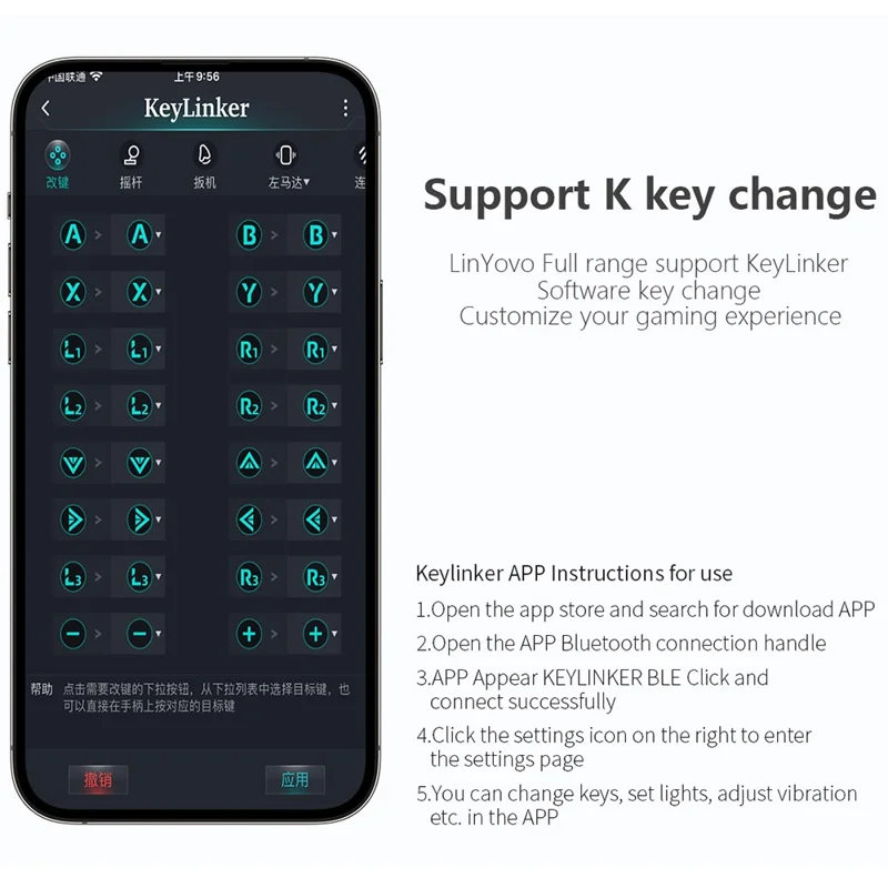 Controle de Jogo Retrô LINYUVO KS63 para Nintendo Switch / Switch OLED com Sensor Giroscópico Programável - Roxo
