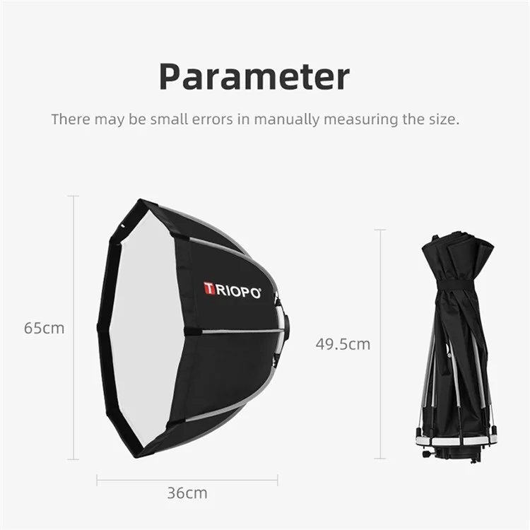 TRIOPO KS65 65cm Octagon Umbrella Softbox Portátil Universal Dobrável Flash Softbox
