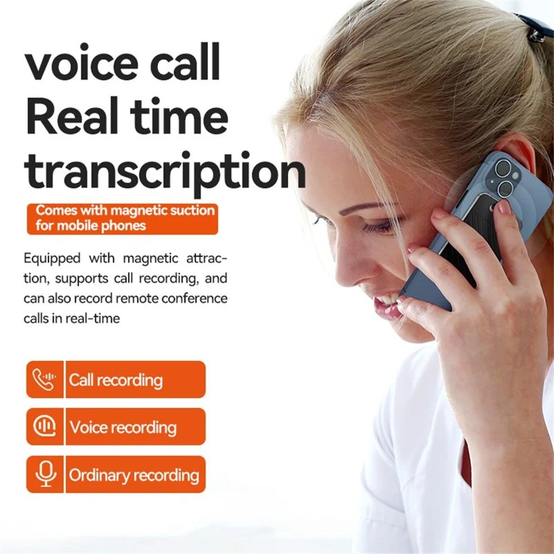 Enregistreur vocal A3 Arc Frame 128 Go avec IA, transcription ChatGPT et résumé audio