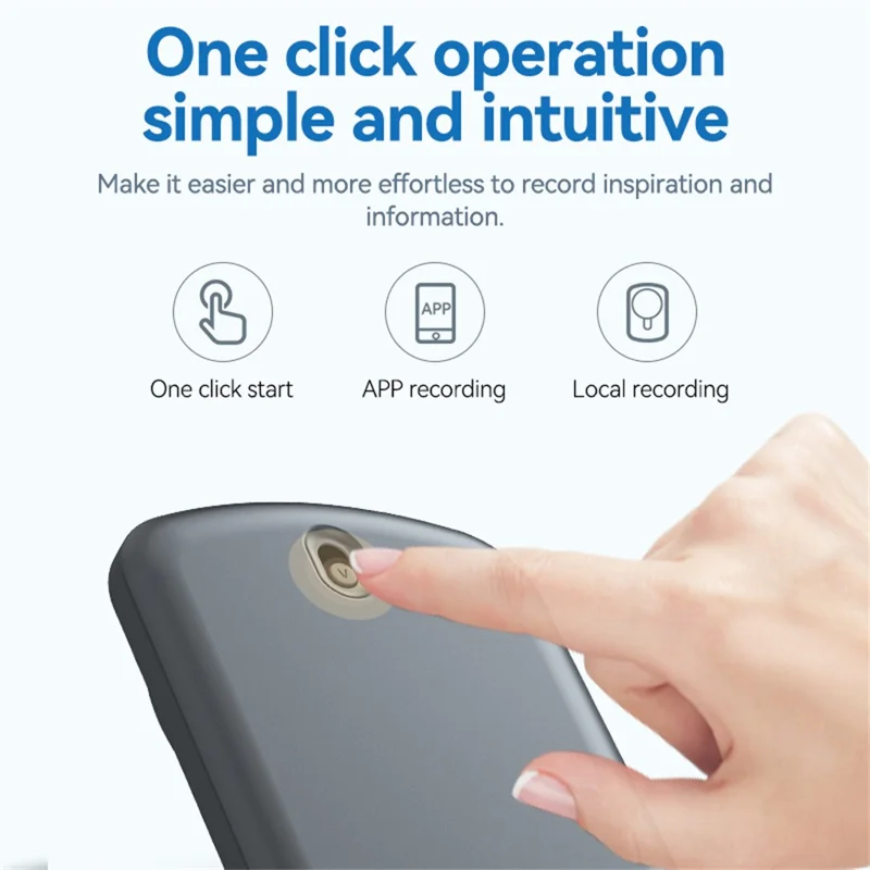 Enregistreur vocal A1A AI 64 Go, enregistreur audio à traduction intelligente, dictaphone numérique avec contrôle d'application pour les réunions, les cours, les entretiens