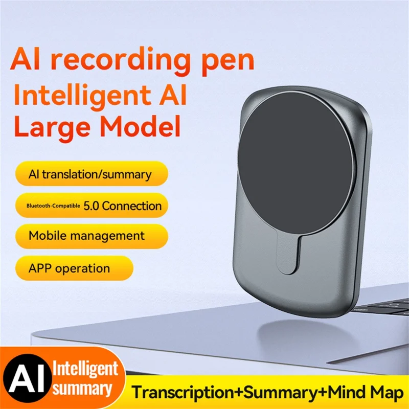 Enregistreur vocal A1A AI 64 Go, enregistreur audio à traduction intelligente, dictaphone numérique avec contrôle d'application pour les réunions, les cours, les entretiens