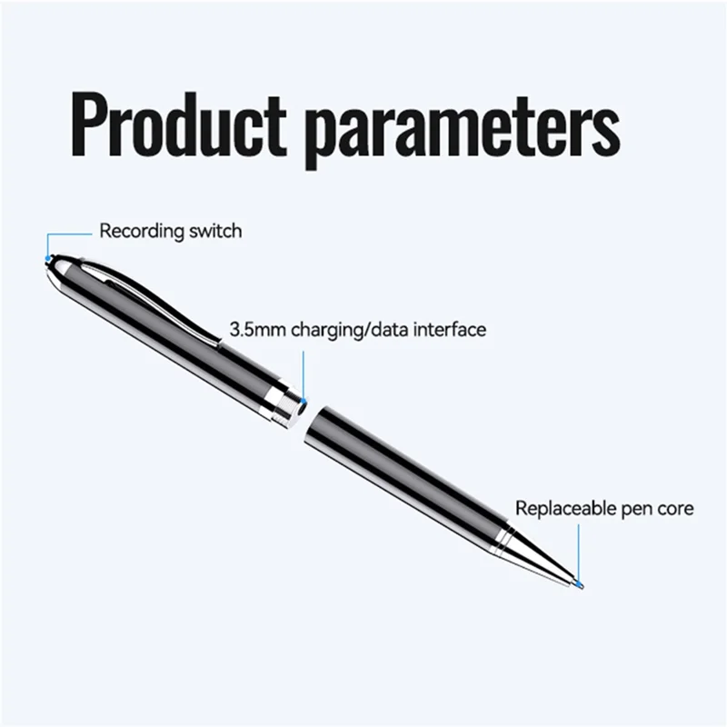 Q90A 32GB AI Voice Recorder ChatGPT Slimme Transcriptie App-gestuurde Audio Opnamepen