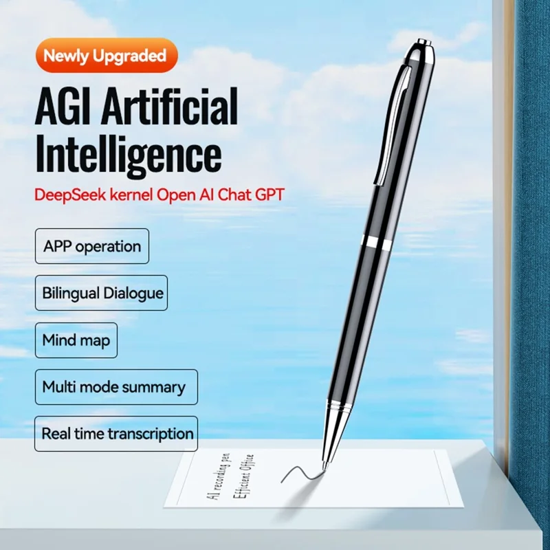 Q90A 128GB AI Voice Recorder ChatGPT Smart Transcription App-Controlled Audio Recording Pen