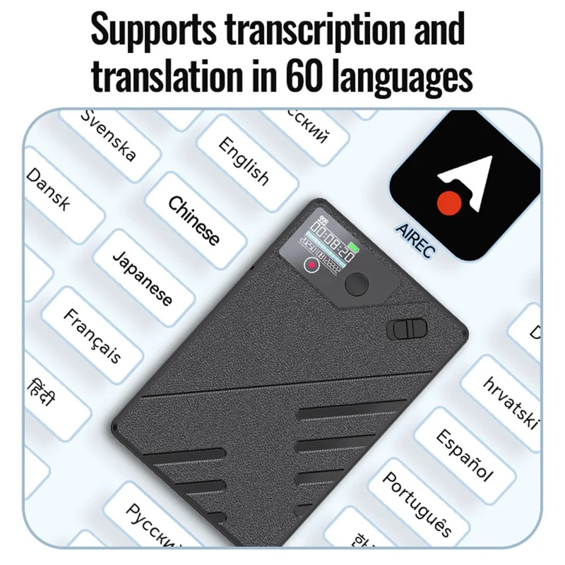 A5 64GB AI Voice Recorder GPT Intelligent Audio Recorder APP Control Real Time Transcription Summary Translation Device