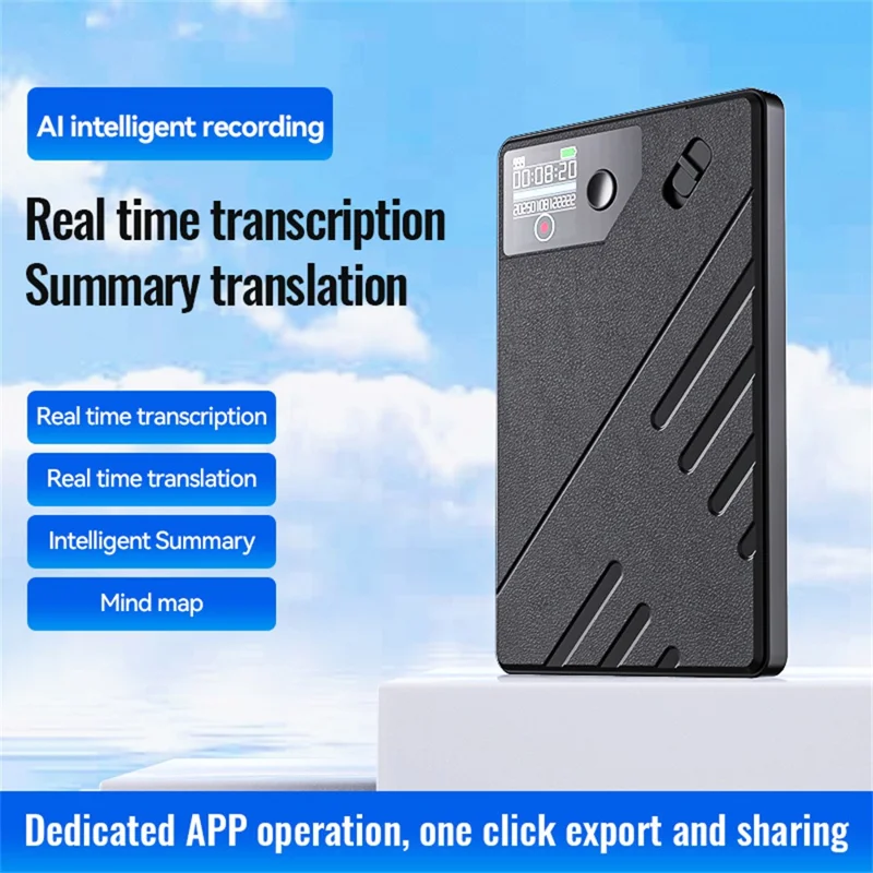 A5 128GB AI Voice Recorder GPT Intelligent Audio Recorder APP Control Real Time Transcription Summary Translation Device