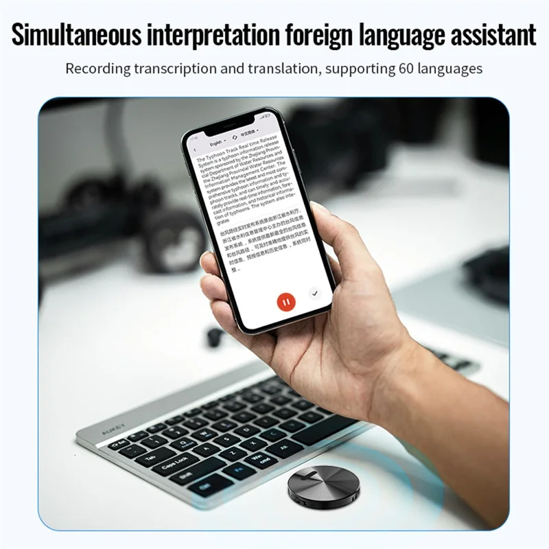 A6 64GB Magnetic Dictaphone App Control AI Voice Recorder ChatGPT Smart Transcription Translator