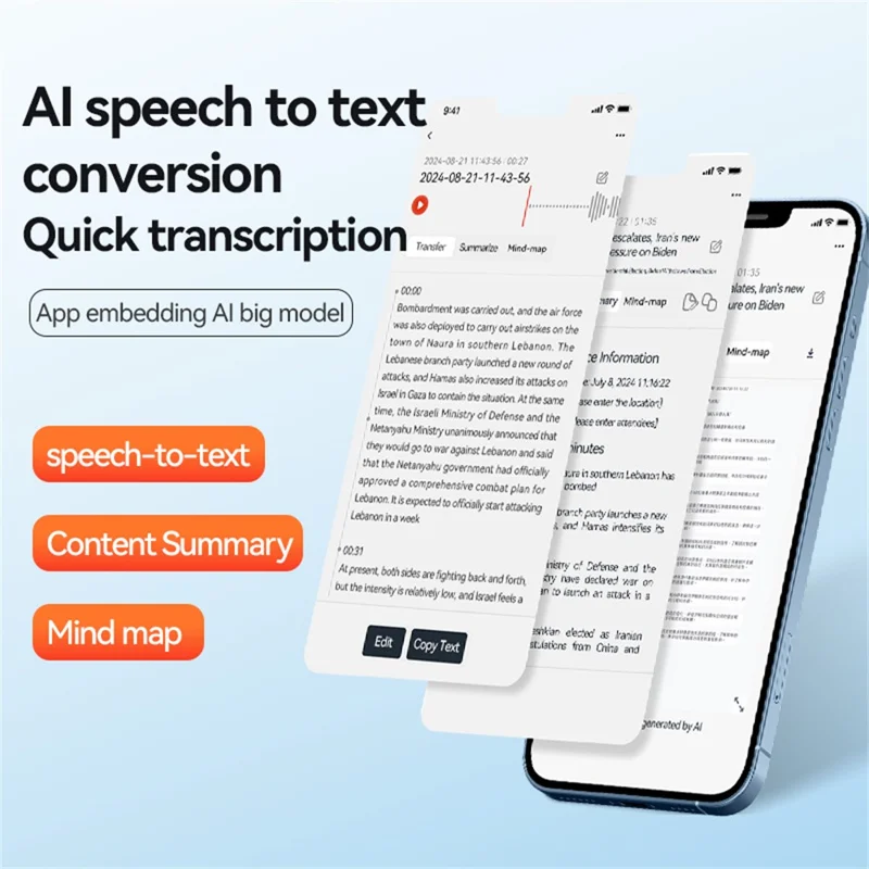 Q70A AI Voice Recorder ChatGPT 8GB Smart Transcription Translation App Control Magnetic Sound Recorder