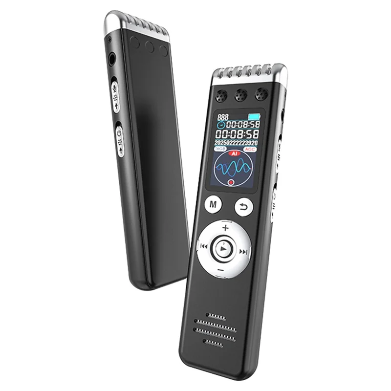 Q88A AI Smart Voice Recorder 64GB HD Noise Reduction One-Touch Recording Pen 1.14 Inch IPS Screen