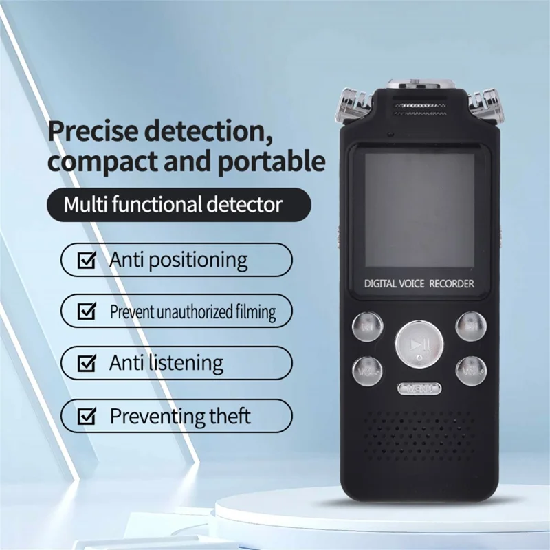 Enregistreur vocal à réduction de bruit 8822 8 Go avec écran TFT 1,44 pouce et lecteur MP3 avec deux têtes de microphone