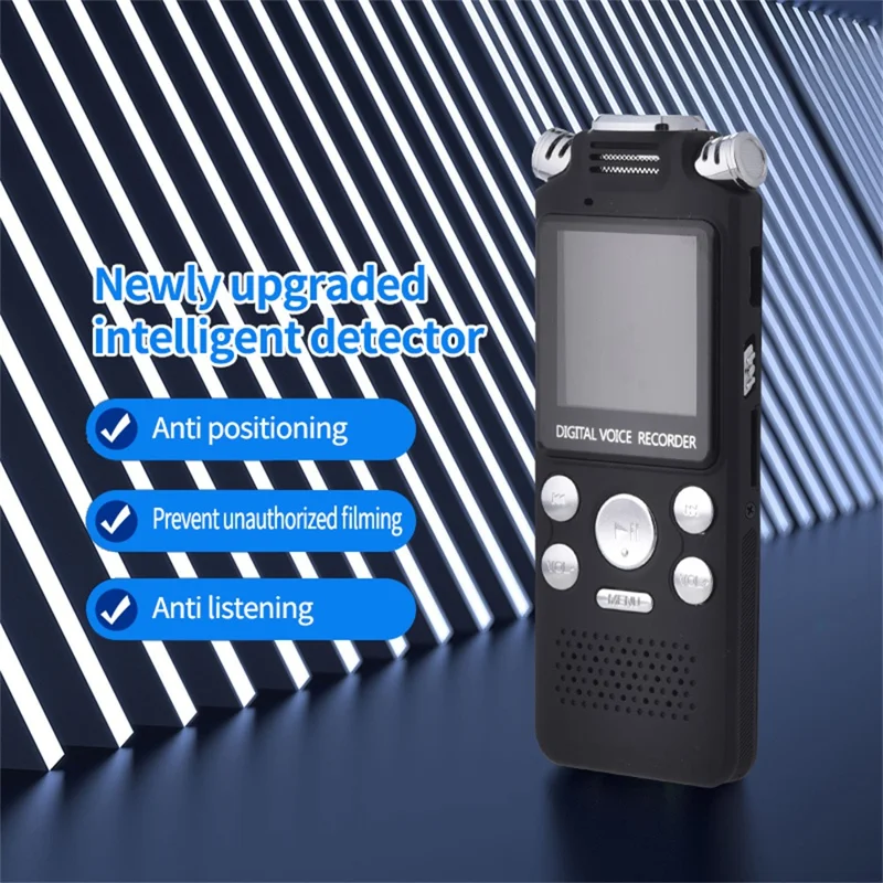 Enregistreur vocal à réduction de bruit 8822 8 Go avec écran TFT 1,44 pouce et lecteur MP3 avec deux têtes de microphone