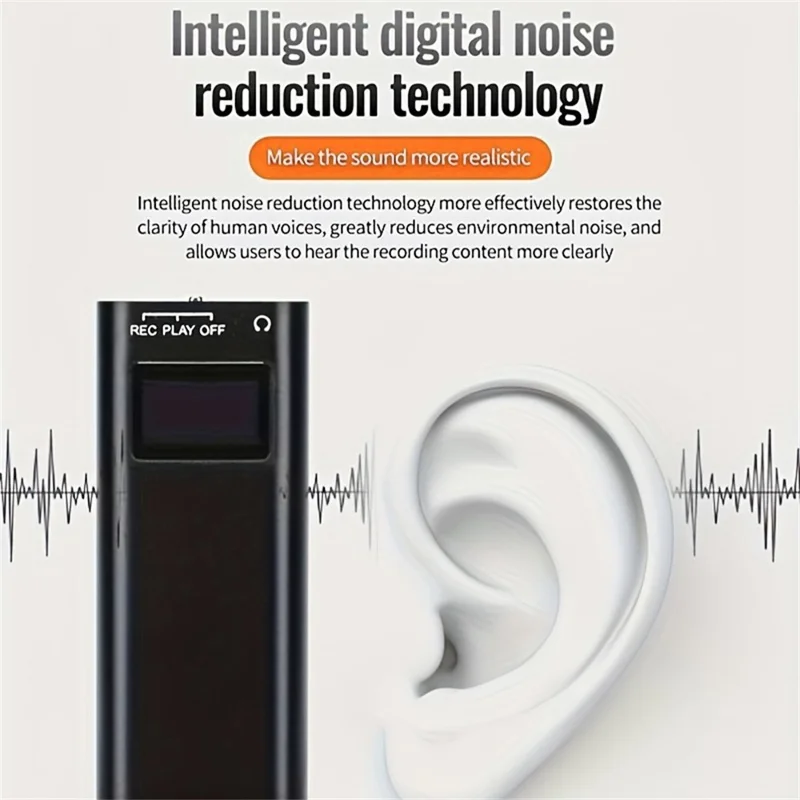 Q25 8GB Smart Voice Recorder with Screen Noise Reduction Portable Voice Activated Recording Device