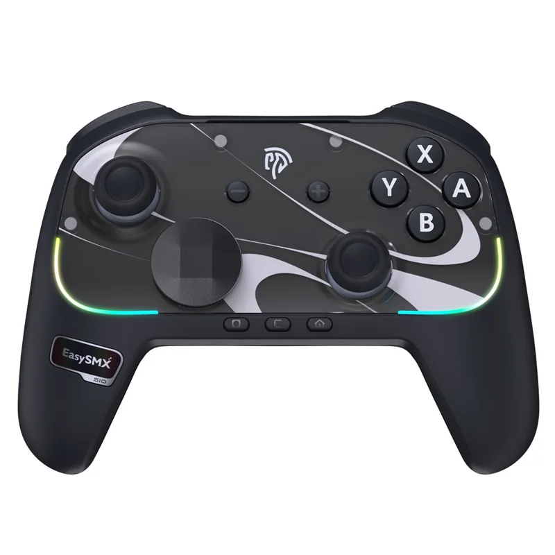 EASYSMX S10 Game Controller for Nintendo Switch 2 / 1 / Android / iOS One Key Wake Up Gamepad with RGB Light - Black