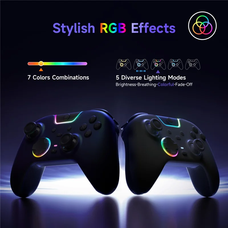 EASYSMX X05Pro Triple Mode Gaming Controller for Nintendo Switch / Switch Lite / Switch OLED Gamepad with Dual Stage Hall Triggers - Black