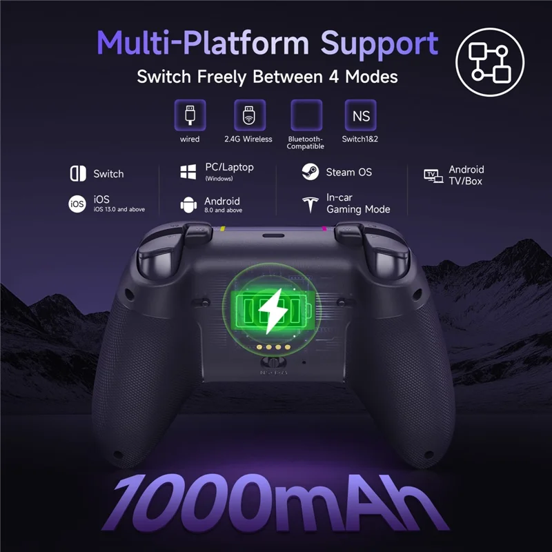 EASYSMX X05Pro Triple Mode Gaming Controller for Nintendo Switch / Switch Lite / Switch OLED Gamepad with Dual Stage Hall Triggers - Black