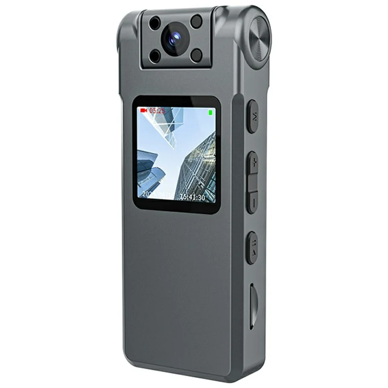 V28 HD Rejestrator głosu z redukcją szumów, urządzenie do nagrywania w jakości 1920P z obrotowym obiektywem 180° i kartą 4GB