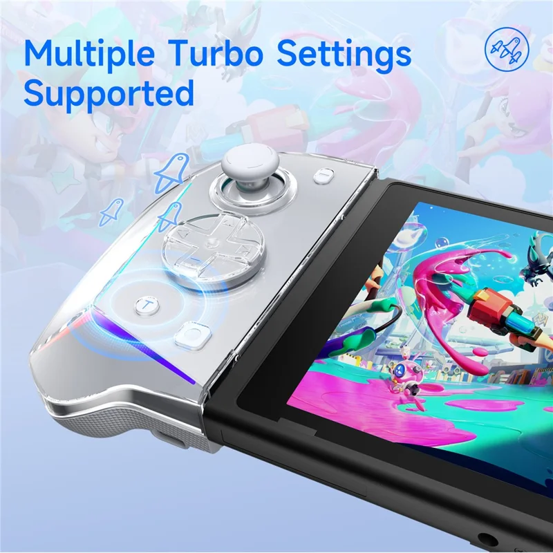EASYSMX S15 Wireless Split Gamepad per Nintendo Switch / Switch OLED / Switch Lite Controller da Gioco con Illuminazione RGB e Stick Analogici a Effetto Hall