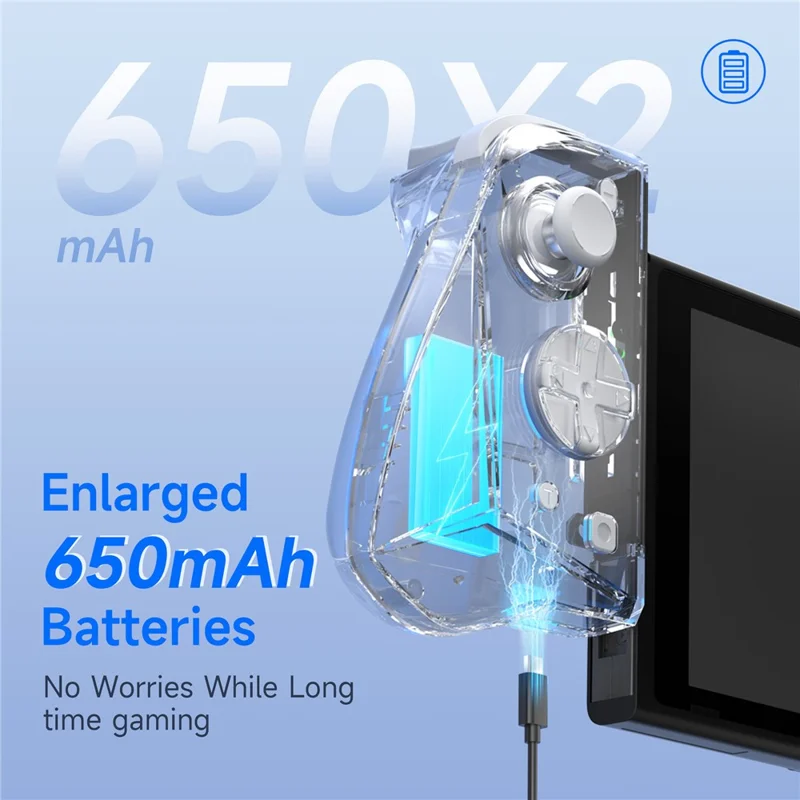 EASYSMX S15 Wireless Split Gamepad per Nintendo Switch / Switch OLED / Switch Lite Controller da Gioco con Illuminazione RGB e Stick Analogici a Effetto Hall