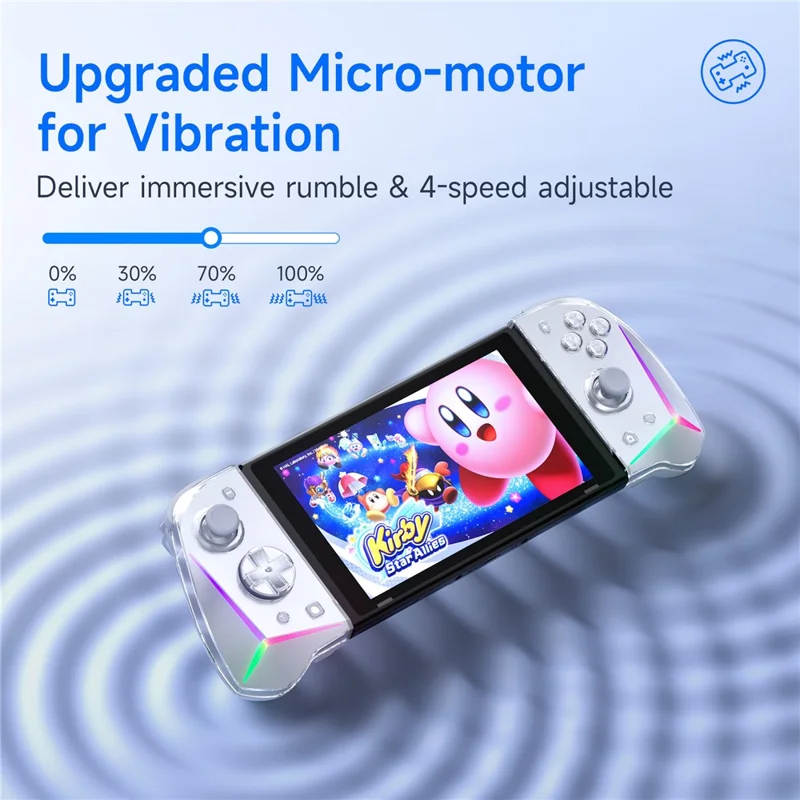 EASYSMX S15 Wireless Split Gamepad per Nintendo Switch / Switch OLED / Switch Lite Controller da Gioco con Illuminazione RGB e Stick Analogici a Effetto Hall