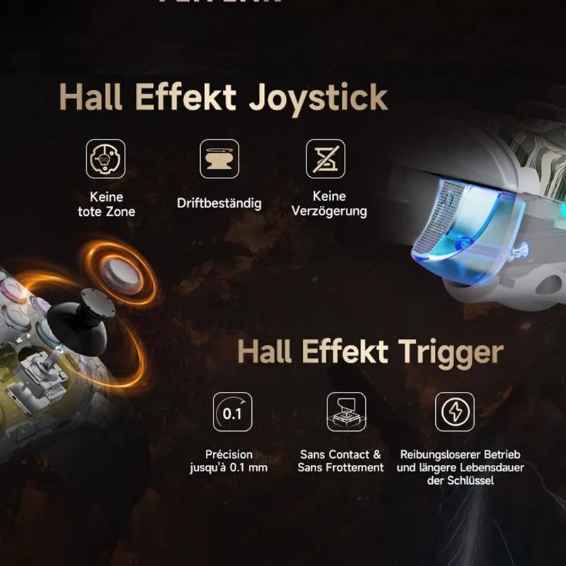 EASYSMX X15 RGB Lighting Hall Effect Joystick Wireless Controller 2.4G  /  Bluetooth-compatible  /  Wired Triple Mode Gamepad