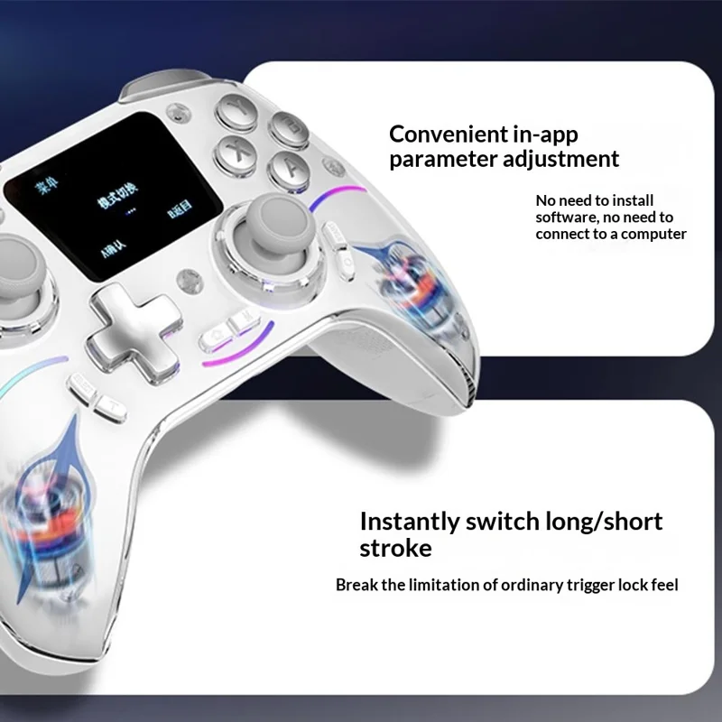 HS-AD220 Controller per Giochi Multifunzione con Display Schermo Gamepad Wireless per PC / PS4 / N-Switch / Android / iOS