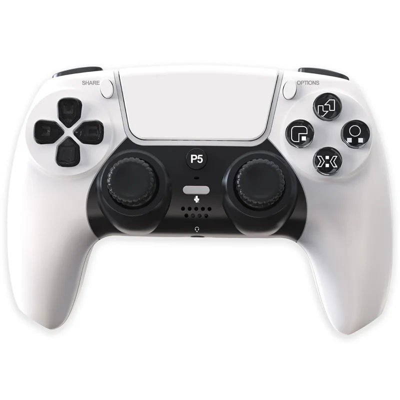 P50A Controller Wireless per Gioco per PS5, Ergonomico, Giroscopio a 6 Assi, Doppia Vibrazione, Gamepad Bluetooth - Bianco