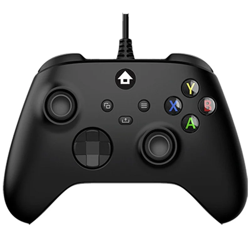 WT005 Manette Filaire pour Xbox One / Manette de Jeu PC avec Jack Casque 3,5 mm - Noir