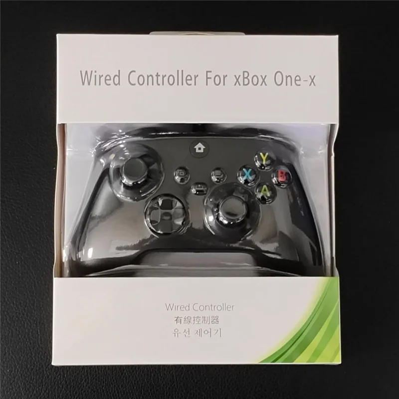 WT005 Manette Filaire pour Xbox One / Manette de Jeu PC avec Jack Casque 3,5 mm - Noir