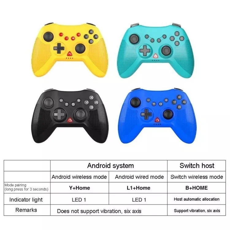IPEGA PG-SW020 Bluetooth-compatible Wireless Game Controller Gamepad with Six-axis Dual Motor Vibration for Nintendo Switch/PS3/Android/PC - Yellow
