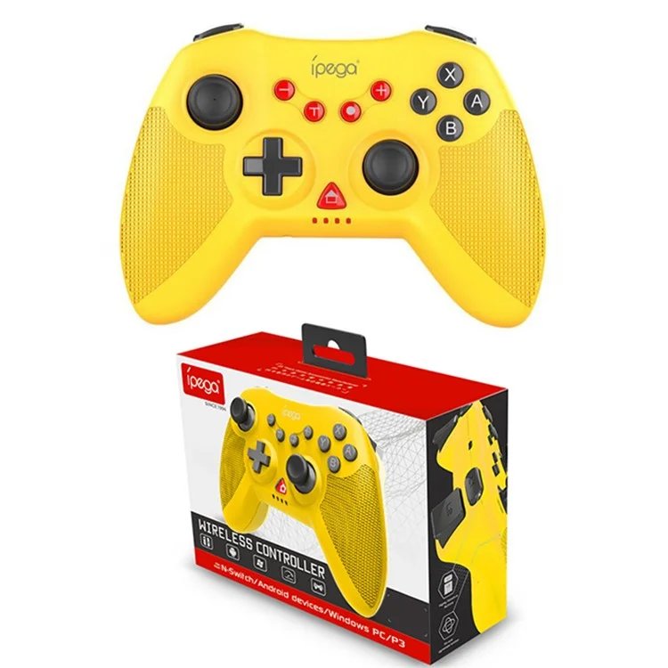 IPEGA PG-SW020 Bluetooth Wireless Game Controller Gamepad with Six-axis Dual Motor Vibration for Nintendo Switch/PS3/Android/PC - Yellow